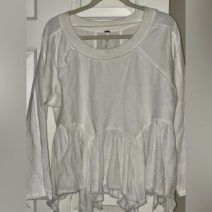 Free People Pullover Asymmetrical Hem Sweatshirt Sz S